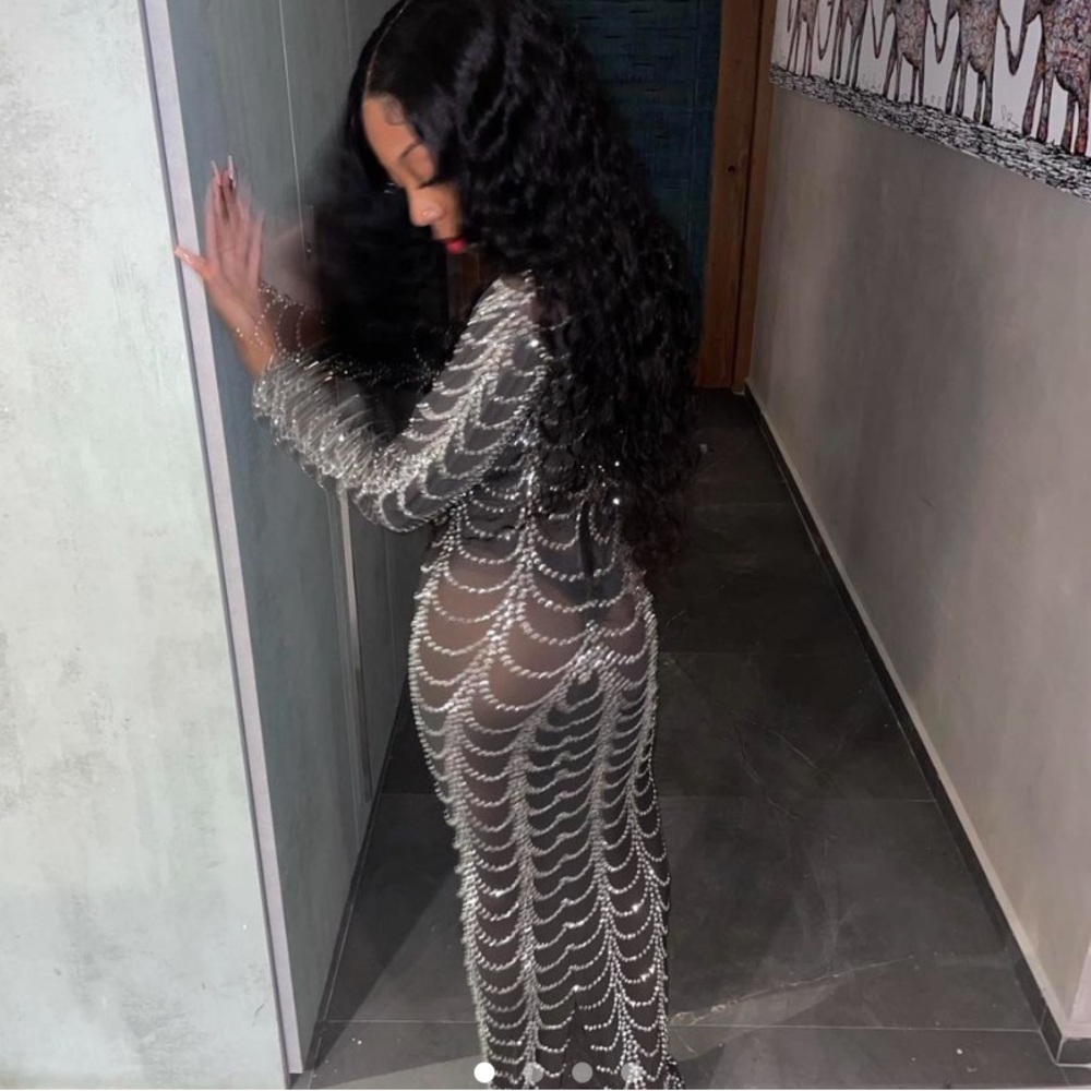 Rhinestone Mesh Dress Alglist